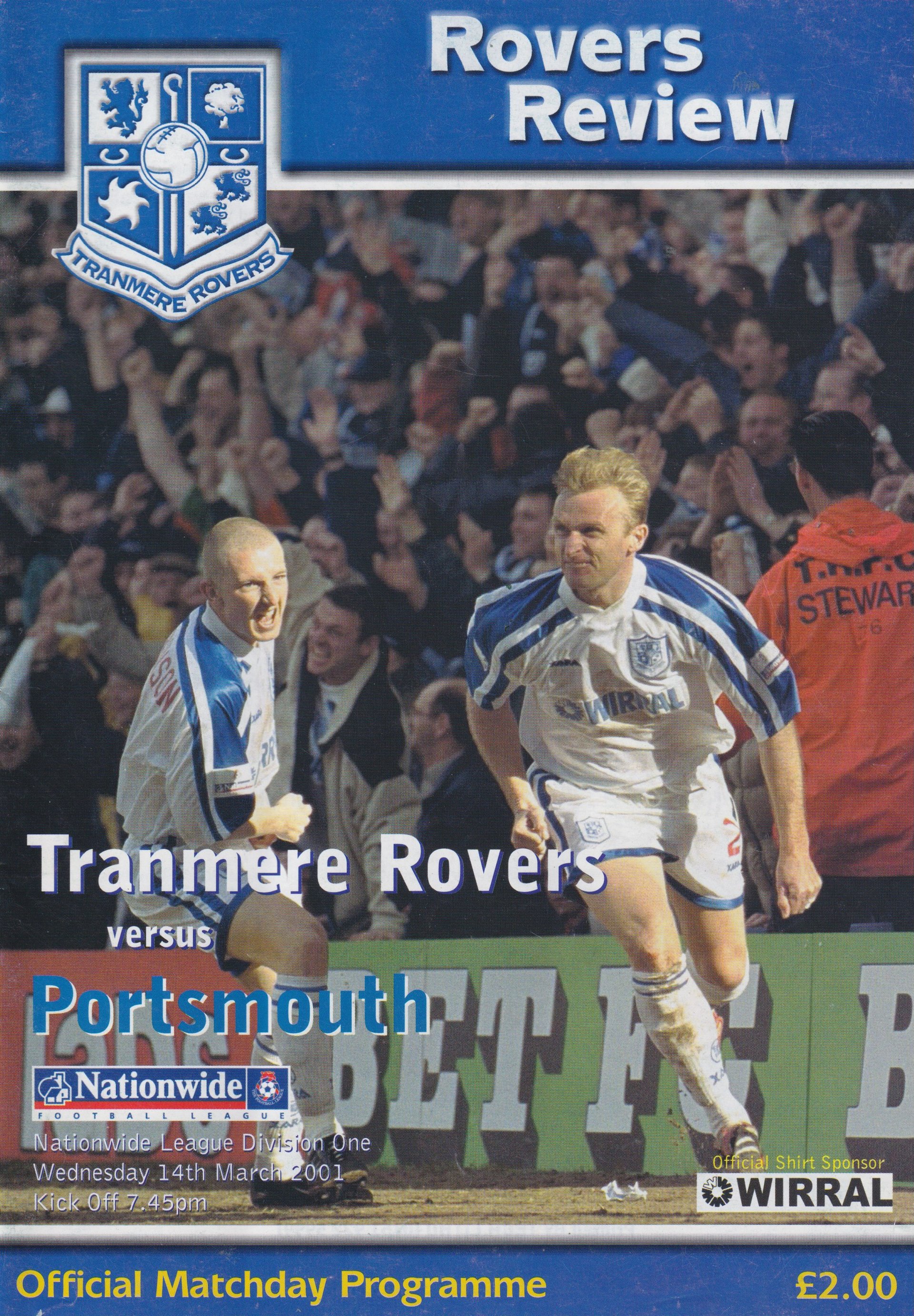 Tranmere Rovers v Portsmouth match programme